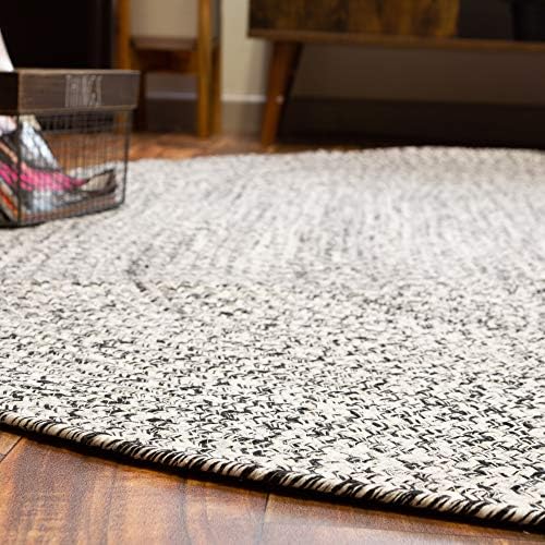 Super Area Rugs Farmhouse Braided Rug Cotton Kitchen Reversible Carpet, Black...