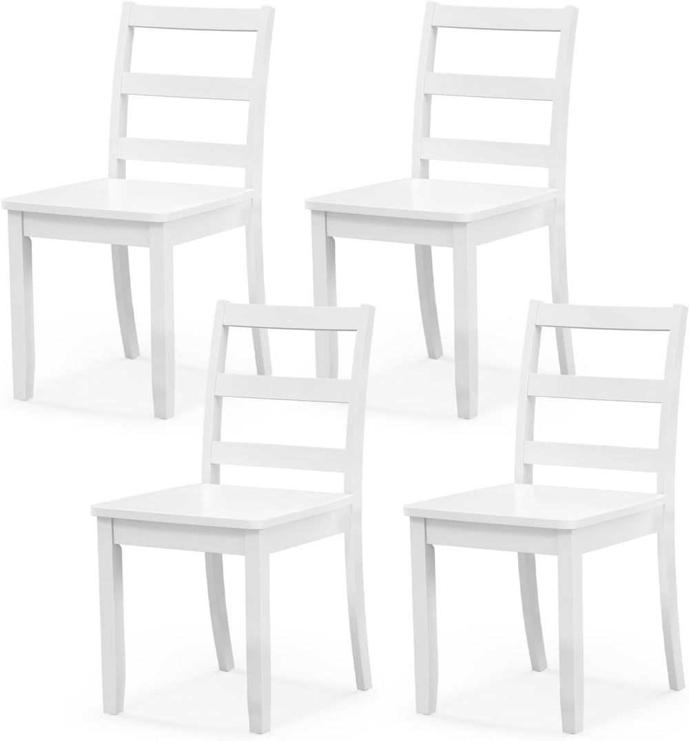 NAFORT Solid Wood Dining Chairs Set of 4, High Ladder Back Kitchen Side Chair...
