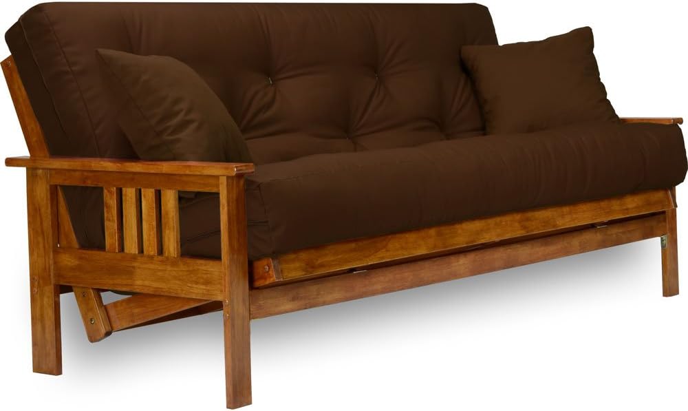 Nirvana Futons Stanford Futon Set - Queen Size, Frame, 8" Mattress, Micr...