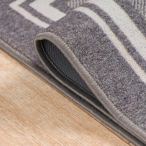 Non Slip Area Rugs 5x7 Modern Bordered Non Skid Rubber Backing Soft Area Rug ...