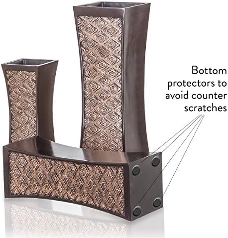 Creative Scents Dublin Brown Vases for Decor Centerpieces - Set of 3 Flower V...
