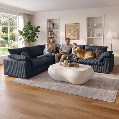 118" Cloud Couch Oversized Modular Sectional Sofa, Boneless L-Shaped 5 S...