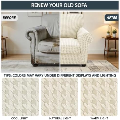 ZNSAYOTX 2 Piece Stretch Chair Slipcovers with Arms (34"-44") New-H...