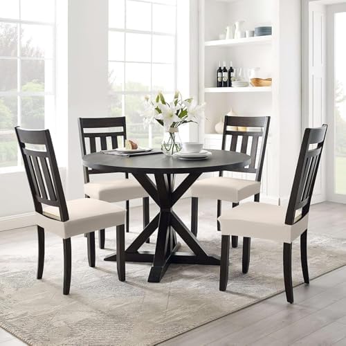 Smiry Stretch Jacquard Seat Covers for Dining Room Chairs Set of 6