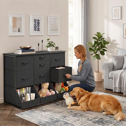 Romorgniz Dresser for Bedroom, 7 Drawer and 3 Open Cubby, Modern Bedroom