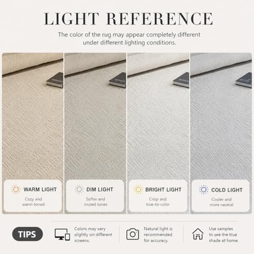 jxgzyy Neutral Area Rug 5 x 7 Cream Checked Carpet for Living Room