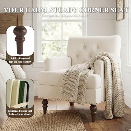 MALOL Modern Accent Chair for Living Room, Comfy Bedroom Reading Armchair, Up...