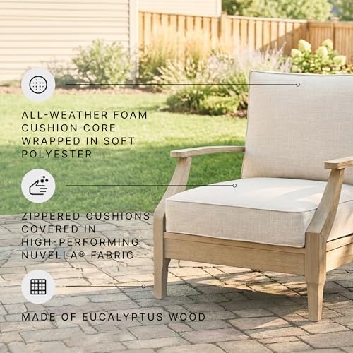 Signature Design by Ashley Clare View 1-Piece Outdoor Lounge Chair, Beige