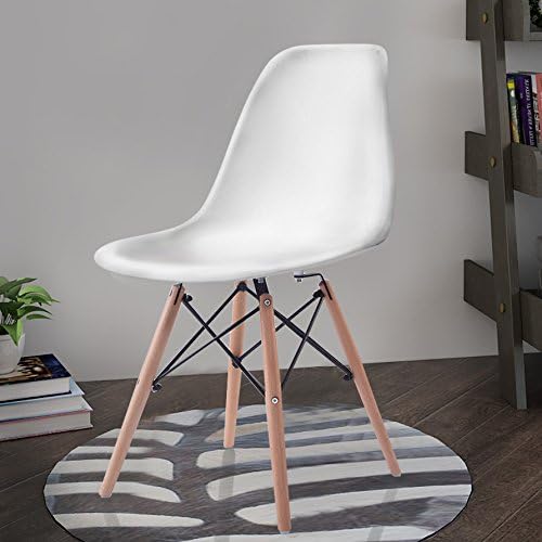COSTWAY Dinning Chair Set of 4, Mid Century Modern Eiffel DSW Style Shell Mol...