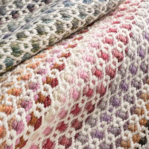 Dash & Albert Poppy Multicolor Geometric Handwoven Wool Rug, 2'x3'