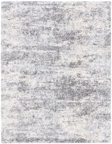 SAFAVIEH Berber Shag Rug 8x10, Large Grey Blue & Cream BER219G