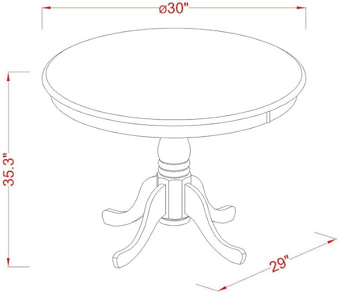 East West Furniture EDBU5-MAH-LC 5 Piece Counter Height Pub Set Includes a Ro...