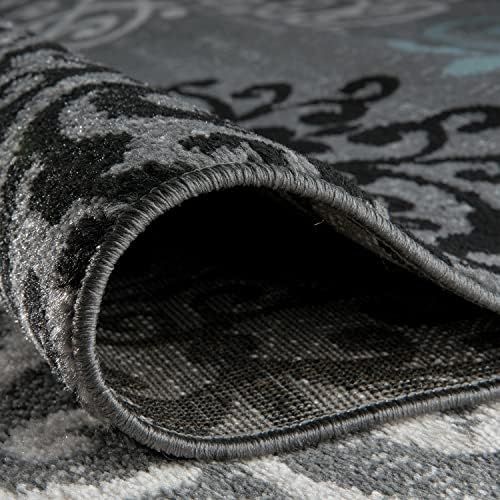 Rugshop Contemporary Modern Floral High Traffic Area Rug Gray 3'3" x...