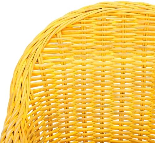 SAFAVIEH Callista Club Rattan Accent Chair, 24" Coastal Yellow SEA7001A