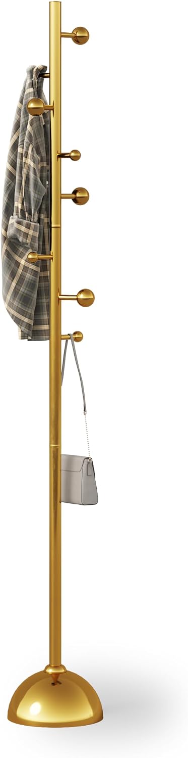 Metal Freestanding Coat Tree with 8 Hooks, Sturdy Coat Rack Stand with Sturdy...