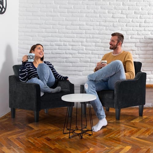 VINGLI Accent Chairs Set of 2, Chenille Upholstered Armchair Living Room