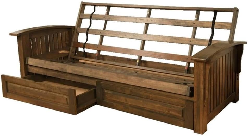 Kodiak Furniture Washington Queen Size Futon Frame only with Storage Drawers ...