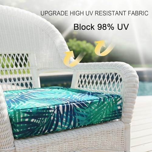 NettyPro Outdoor Cushion Slipcovers Waterproof 4 Pack Patio Chair Seat Cushio...