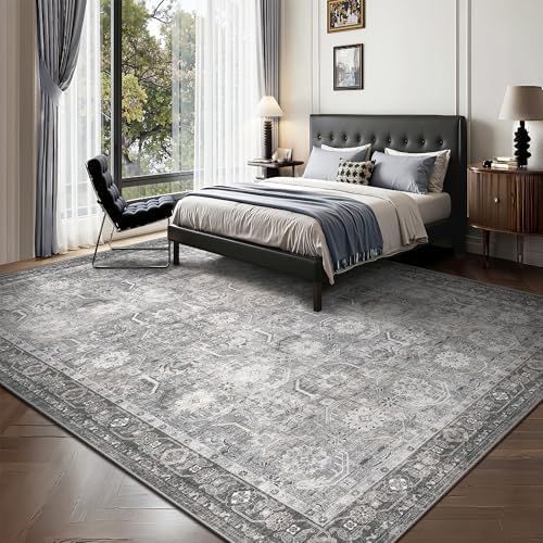 8x10 Area Rugs, Soft Non Slip Low Pile Washable Rug, Boho Modern Rug for Livi...