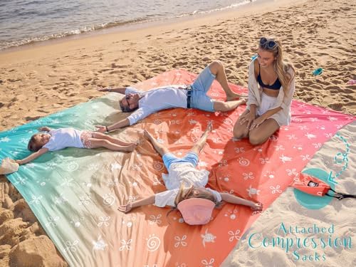 WEKAPO Beach Blanket Waterproof Sandproof Oversized Extra Large Sand Free | B...