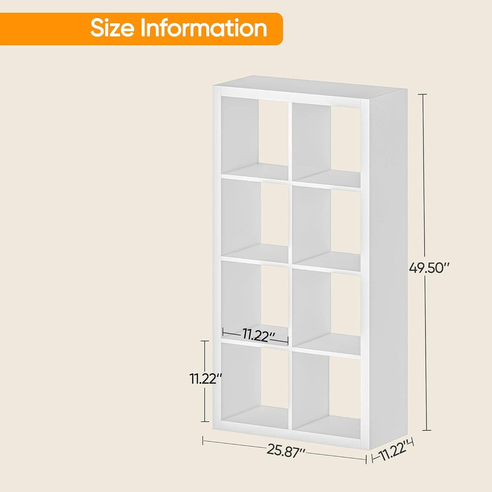 furtble Bookshelf with Storage Bins, 8-Cube Storage Organizer with Back Panel...