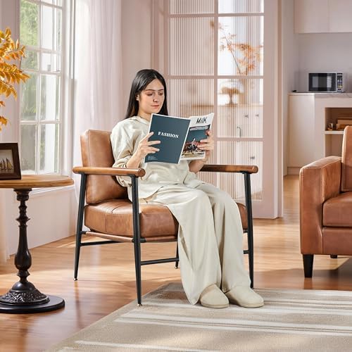 Yaheetech Accent Chair, Modern Living Room Chair, Retro Brown