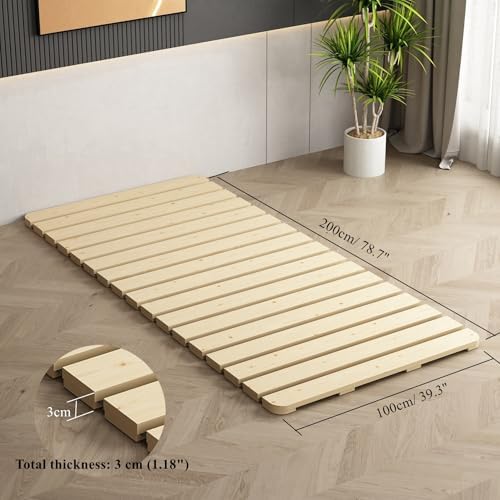 Foldable Floor Bed Frame for Japanese Futon Mattress Twin Size