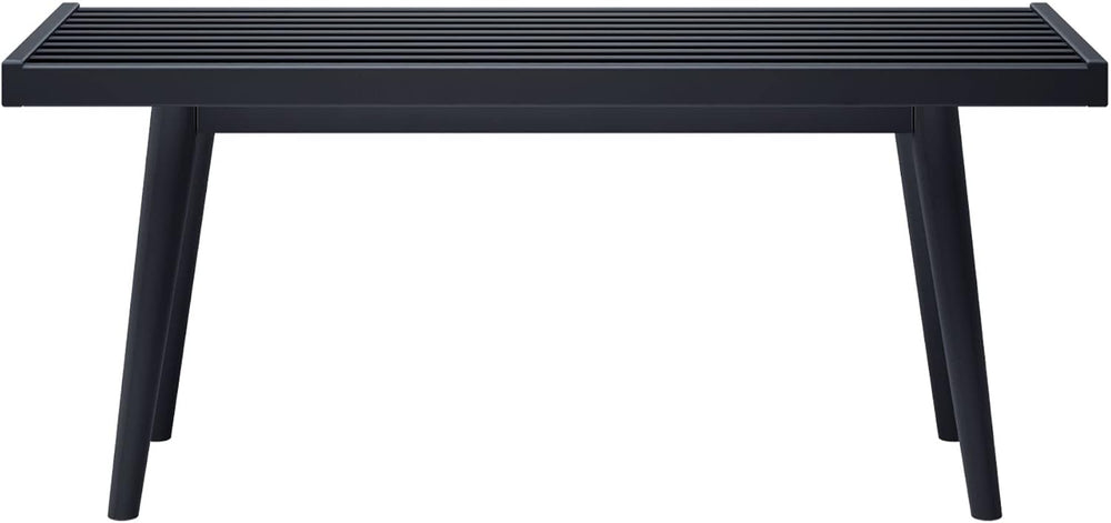 Plank+Beam Rectangular Entryway Bench, Mid-Century Modern, 41.25", Black