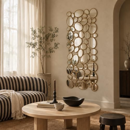 Gold Wall Mirrors Decorative - 51"x23" Large Modern Wall Mirror for...