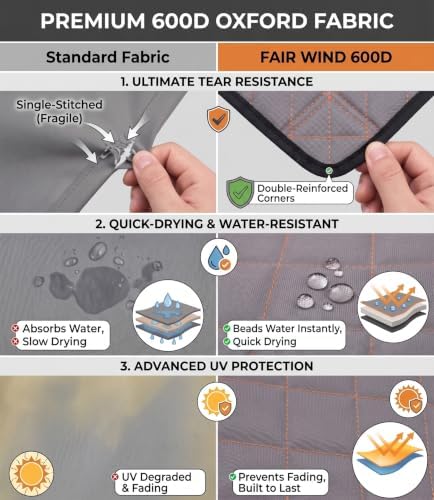 FAIR WIND 2-Pack Padded Oversized Camping Chairs with Lumbar Support