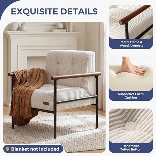 MAXYOYO Accent Chair, Modern Living Room Chair with Metal Frame