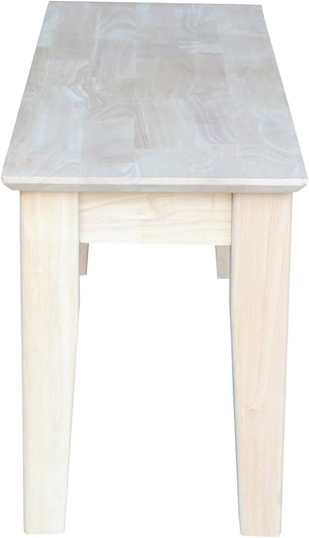 International Concepts Shaker Style Bench, 47-Inch Wide, Solid Parawood, Unfi...