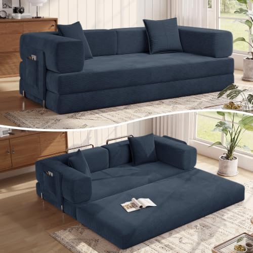 MoonSpeak 78.8'' Futon Sofa Bed, Boneless Couches for Living Room