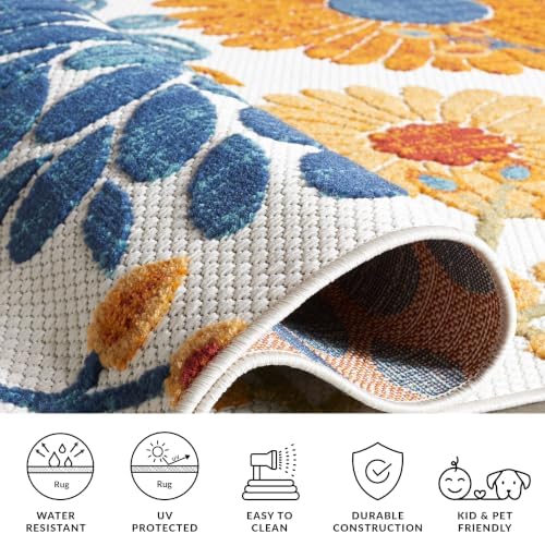 SAFAVIEH Cabana Outdoor Area Rug 6'x9', Modern Cream & Red CBN832A