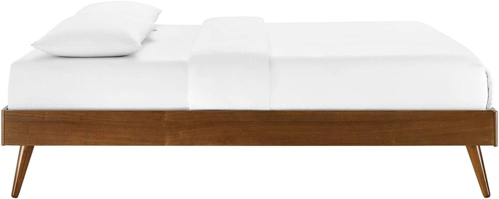 Modway Margo Queen Wood Platform Bed Frame in Walnut