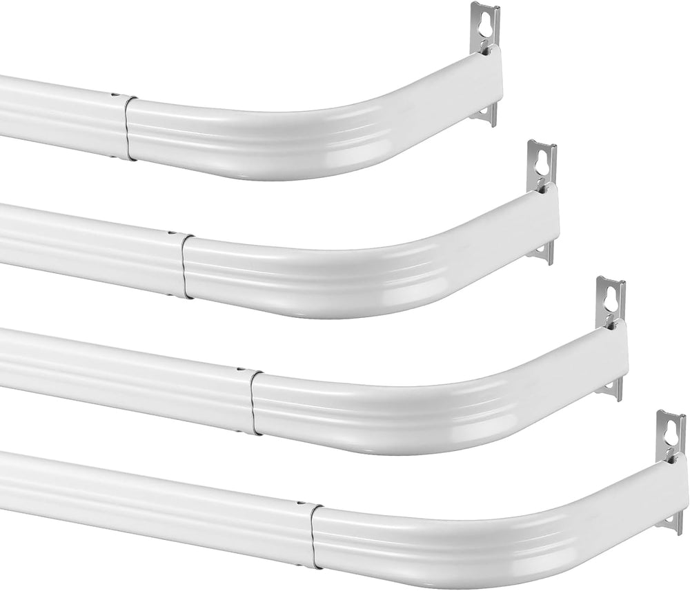 Wesiti 4 Packs Curtain Rod Bulk for Windows, 48-84 Inch, White