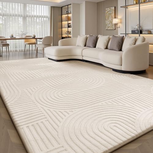Sour Lemon Area Rugs 9x12 Living Room Bedroom, White Rug Large Carpet