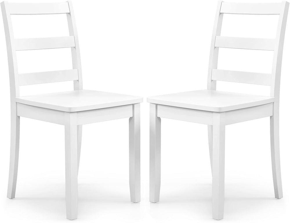 COSTWAY Wooden Dining Chairs Set of 2, Mid-Century Modern Armless Kitchen Sid...