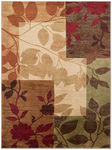 Home Dynamix Amelia Modern Area Rug | 9'2" x 12'5" Rectangle | Beige/Green/Red