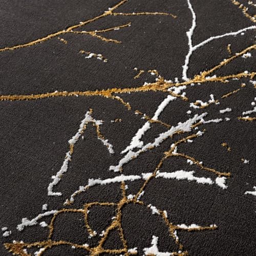 LUXE WEAVERS Modern Abstract Non-Shedding Area Rug Black 8x10