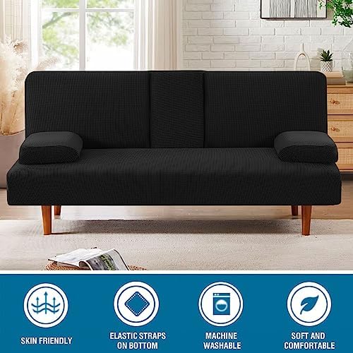 H.VERSAILTEX 4 Pieces Stretch Futon Covers Sofa Bed Slipcover with Removable ...