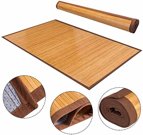 5' X 8' Floor Carpet, Bamboo Area Rug Floor Carpet Natural Bamboo Non...