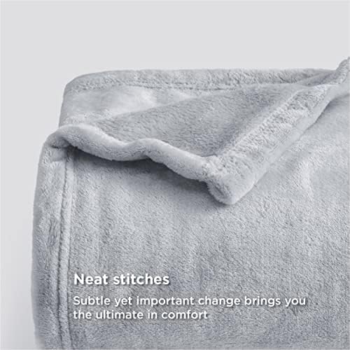 Bedsure GentleSoft Fleece Blankets Queen Size Light Grey - Bed Blanket Soft L...