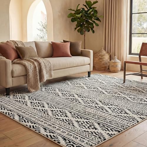 SAFAVIEH Tulum Area Rug 8x10, Large Ivory & Black TUL272B