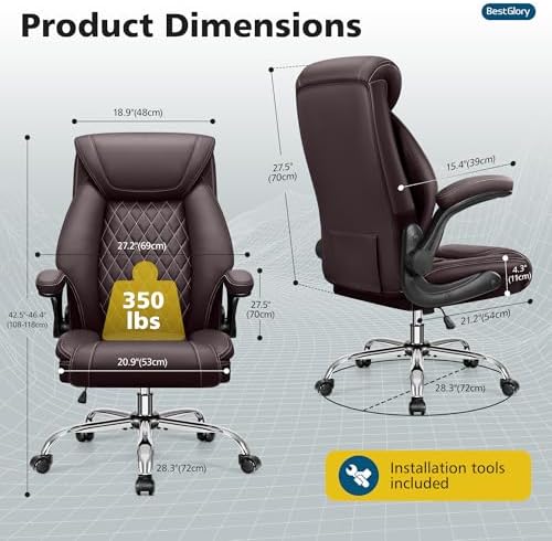 Office Chair, Ergonomic High Back Home Office Desk Chair, Big and Tall Breath...