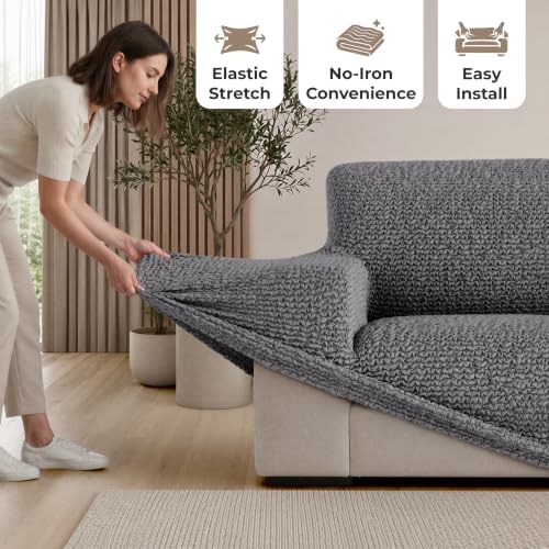 PAULATO Premium Stretch Couch Covers for Sofa - Sofa Chair Cover Washable, Do...