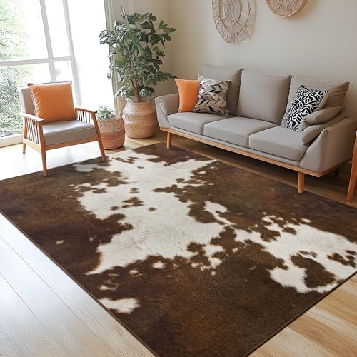 Foxmas 4x6 Cow Print Washable Rug