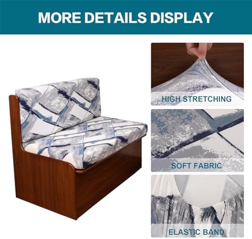 KRFOONN RV Dinette Cushion Covers Stretch Camper Cushions Cover Replacement C...