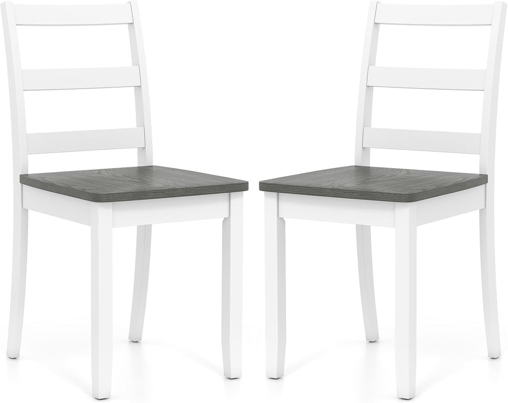 COSTWAY Wooden Dining Chairs Set of 2, Mid-Century Modern Armless Kitchen Sid...