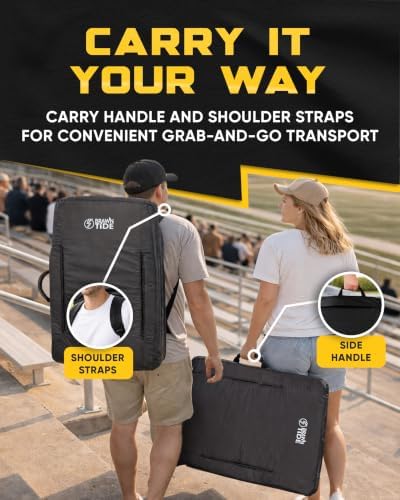 BRAWNTIDE Stadium Seat for Bleachers with Back Support - 3" Foam Cushion